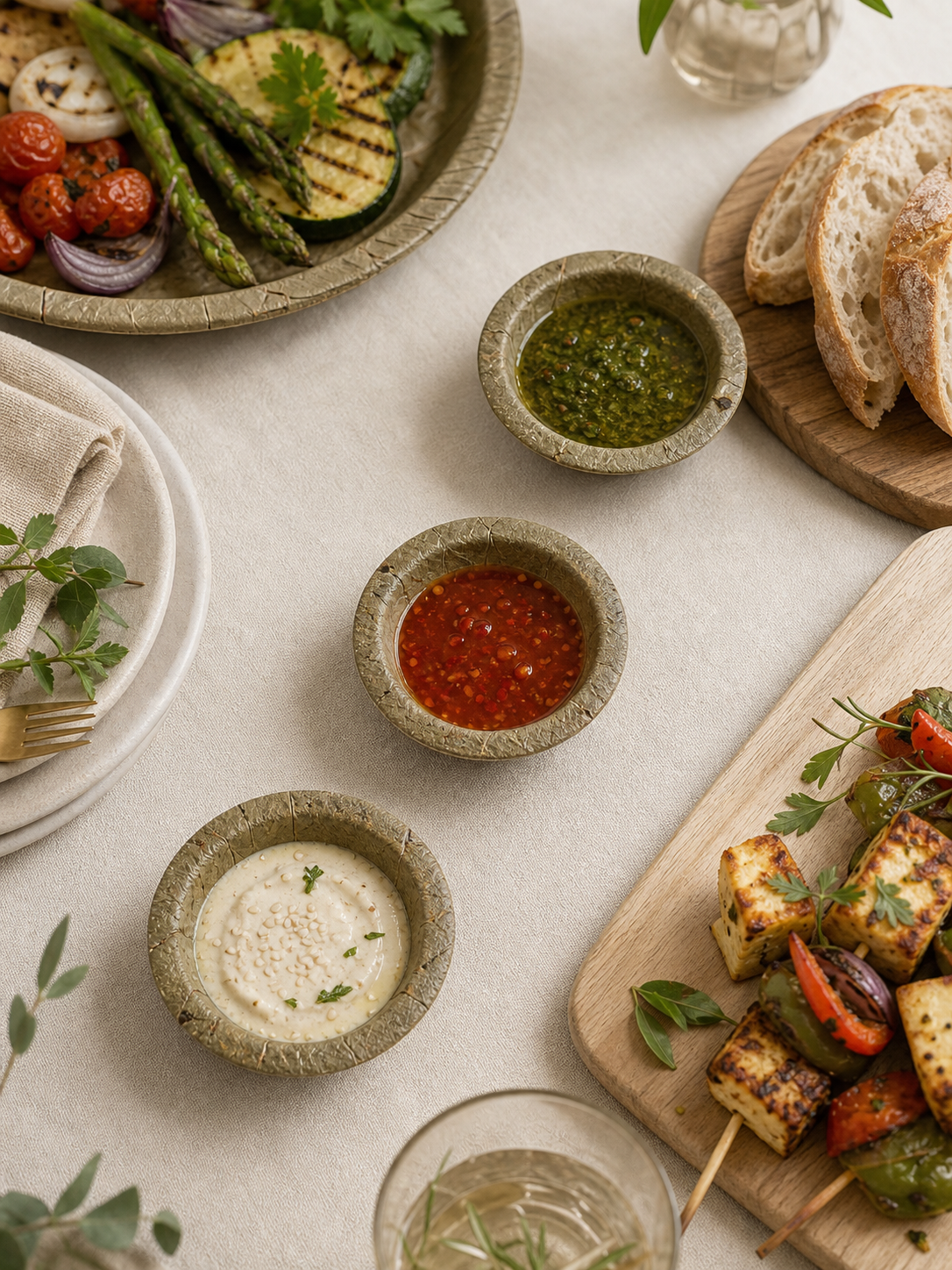 3" Sal Leaf Mini Bowls - Naturally Textured Tasting Bowls for Dips, Appetizers & Gatherings
