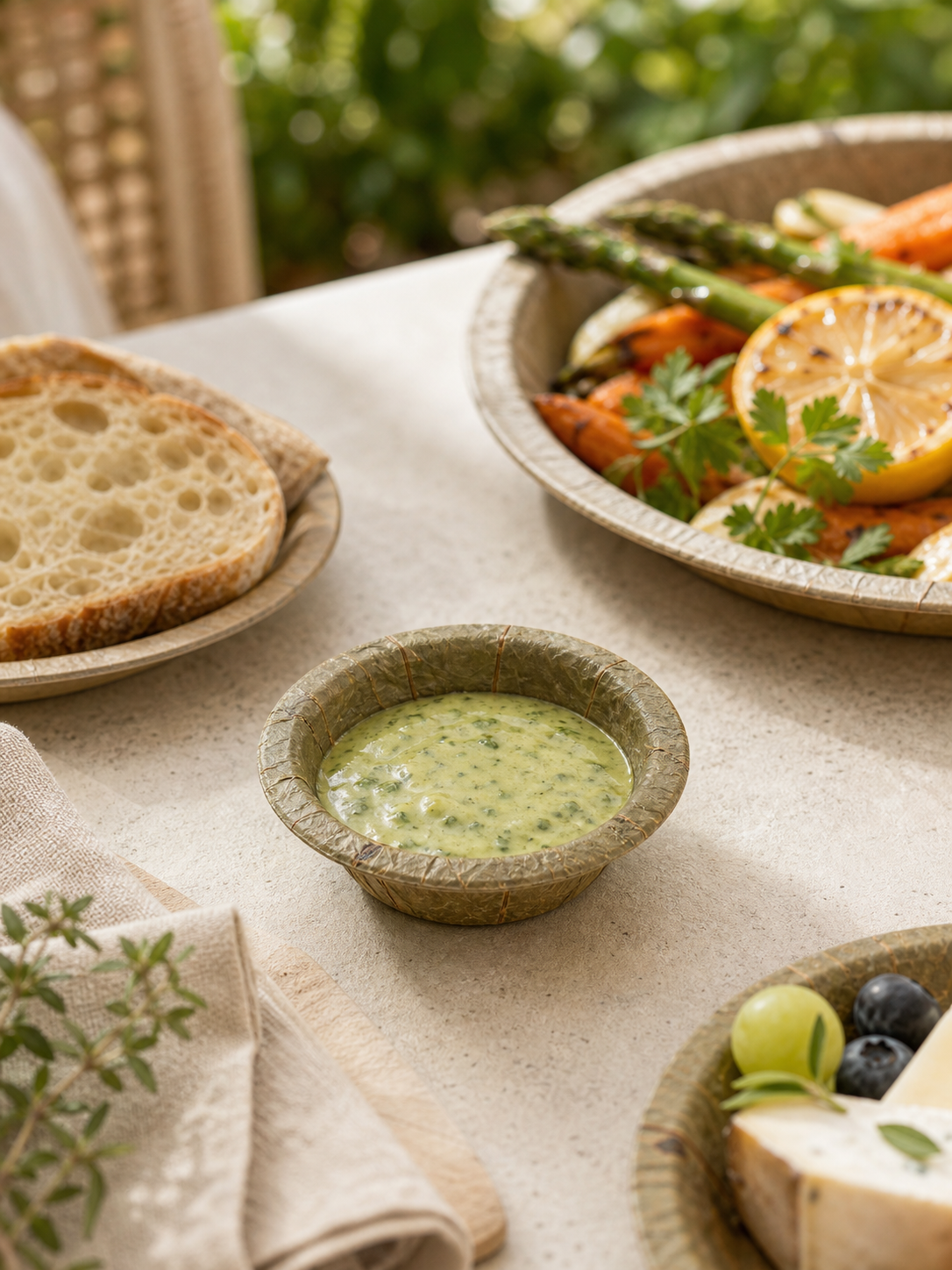 3" Sal Leaf Mini Bowls - Naturally Textured Tasting Bowls for Dips, Appetizers & Gatherings