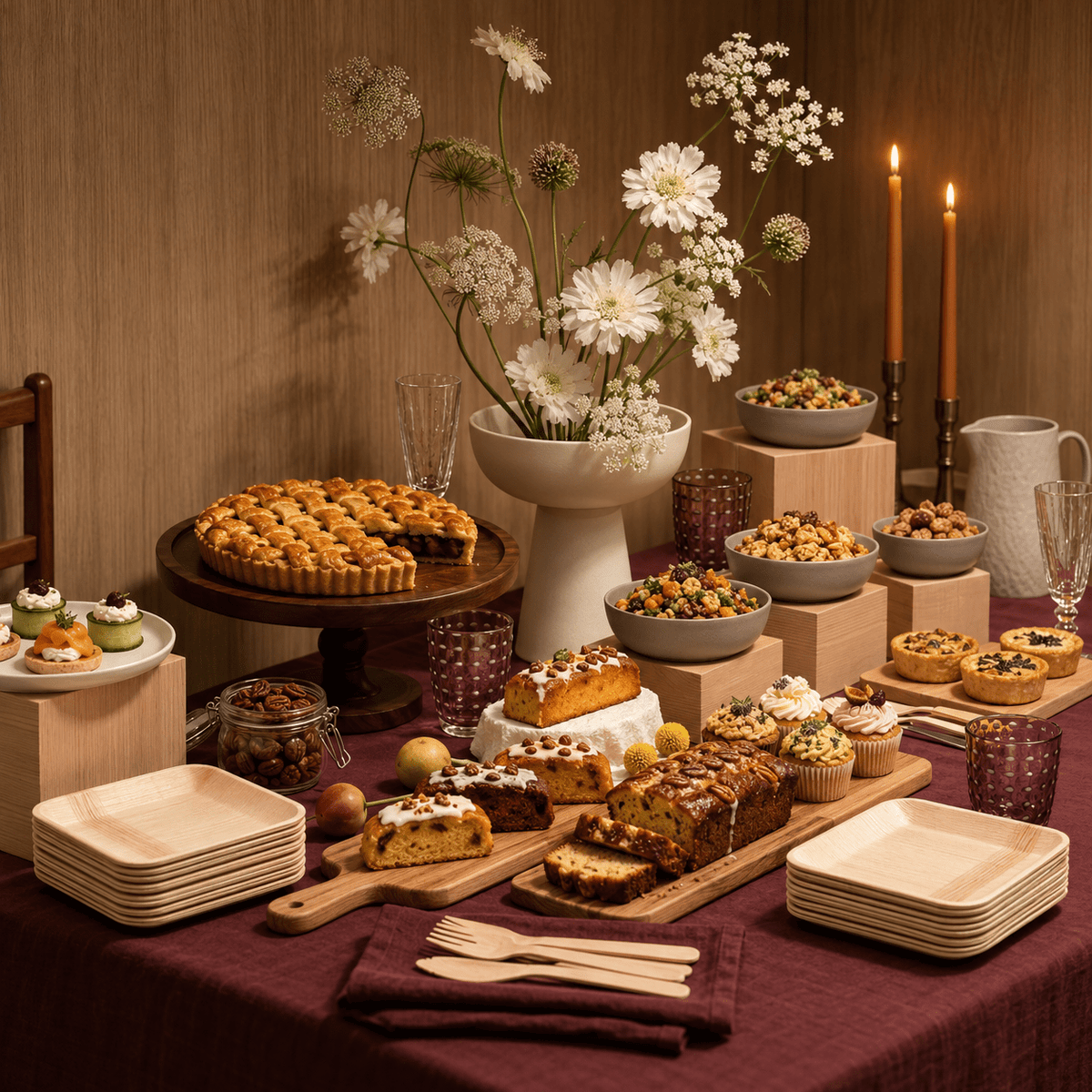 6 in / 10 in Square Palm Leaf Plates - Heavy-Duty Leak-Proof Dinnerware for Weddings & Events - Leaf with life
