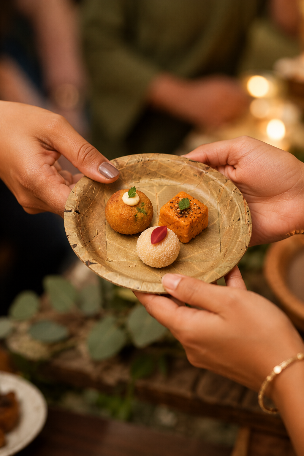 7.5" Sal Leaf Plates - Naturally Textured Leaf Plates for Appetizers, Desserts, Picnics & Gatherings