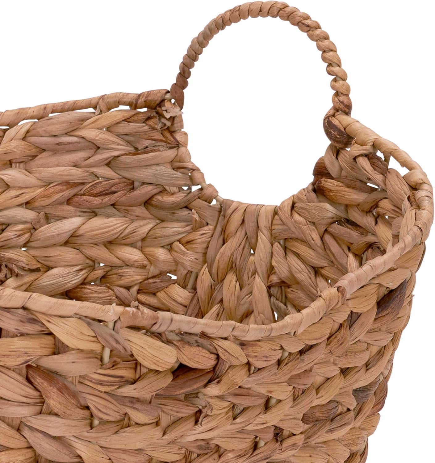Large Water Hyacinth Wedding Comfort Basket - Woven Blanket Storage for Outdoor Ceremonies