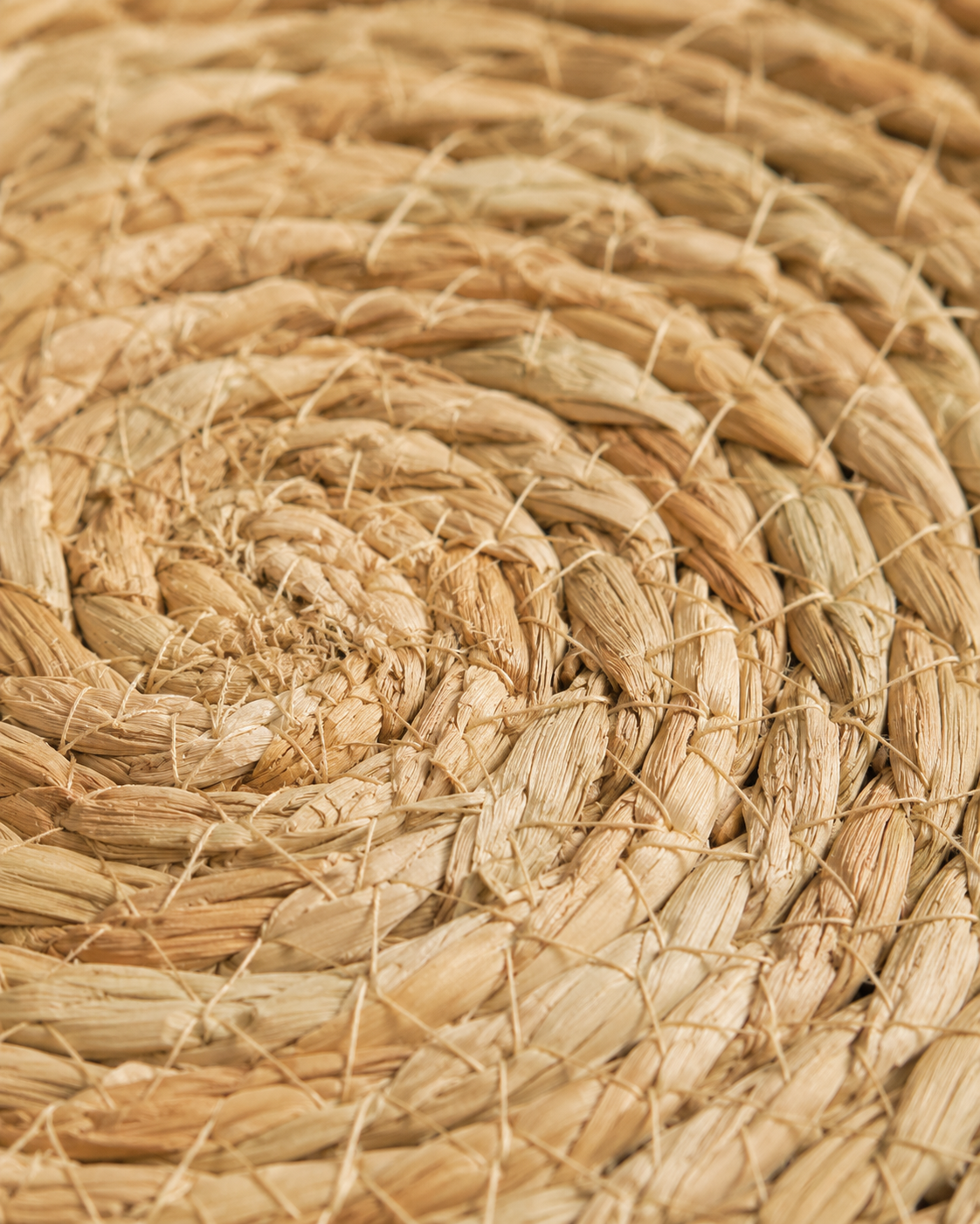 12" Round Water Hyacinth Placemats - Handwoven Table Mats for Weddings & Gatherings - Leaf with Life