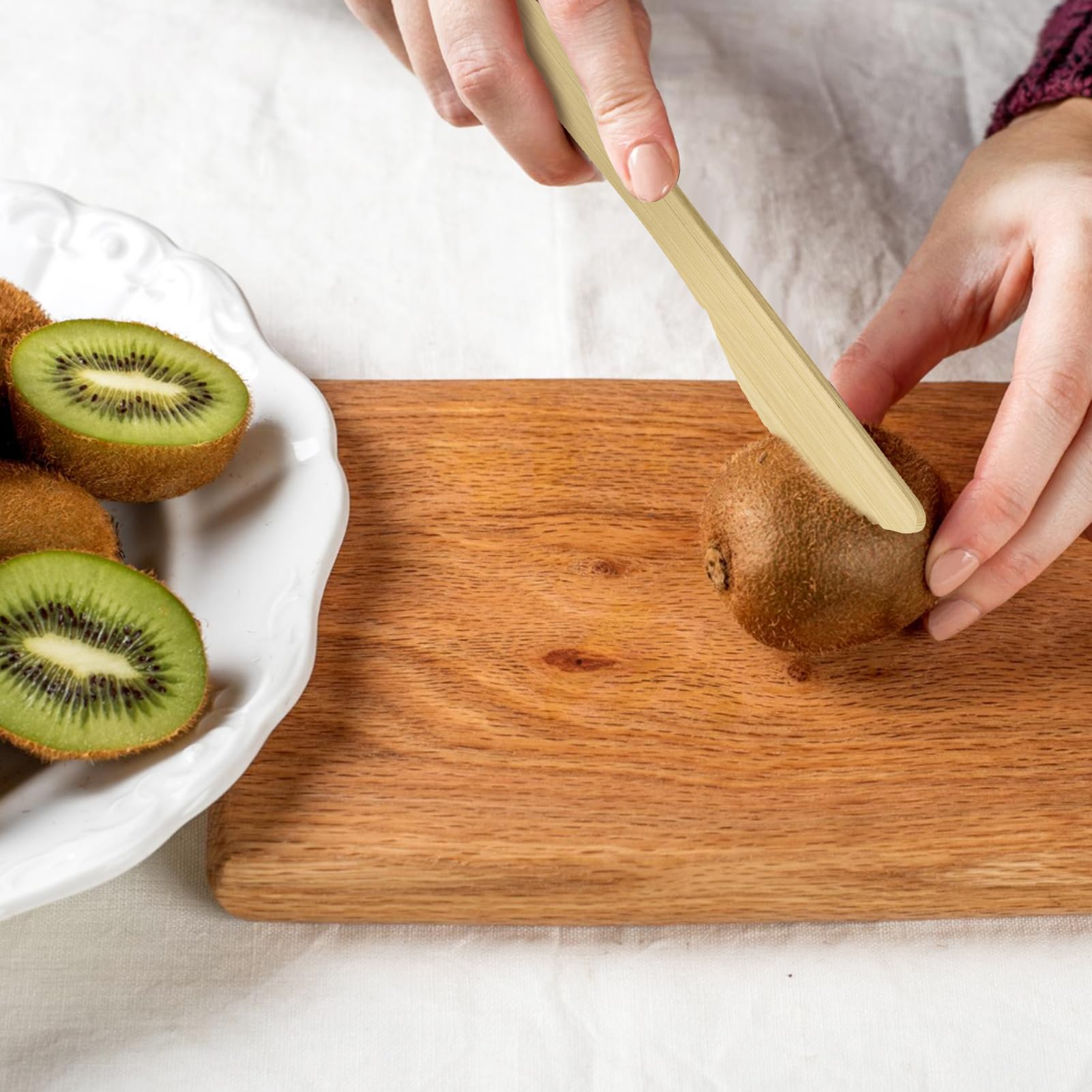 Sturdy Splinter - Free Bamboo Cutlery Set - Compostable Fork, Knife & Spoon for Events - Leaf with life
