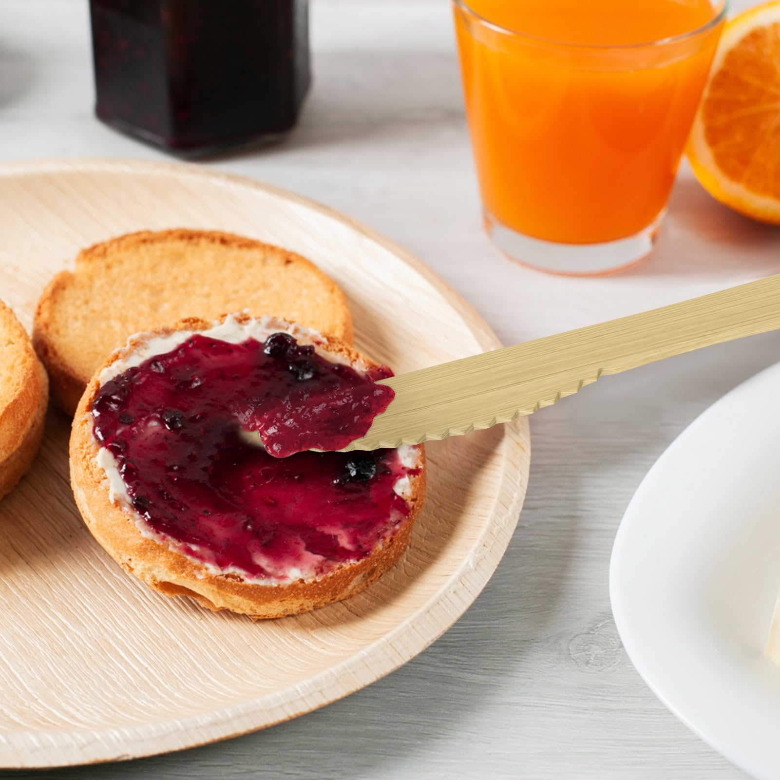 Sturdy Splinter - Free Bamboo Cutlery Set - Compostable Fork, Knife & Spoon for Events - Leaf with life