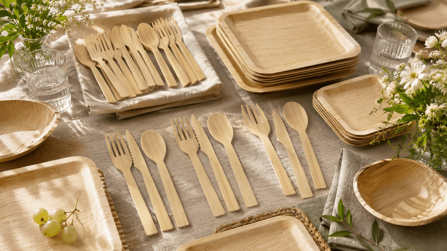 Bamboo Cutlery Set Guide: How Many Forks, Knives, and Spoons to Plan for Parties and Events - Leaf with life