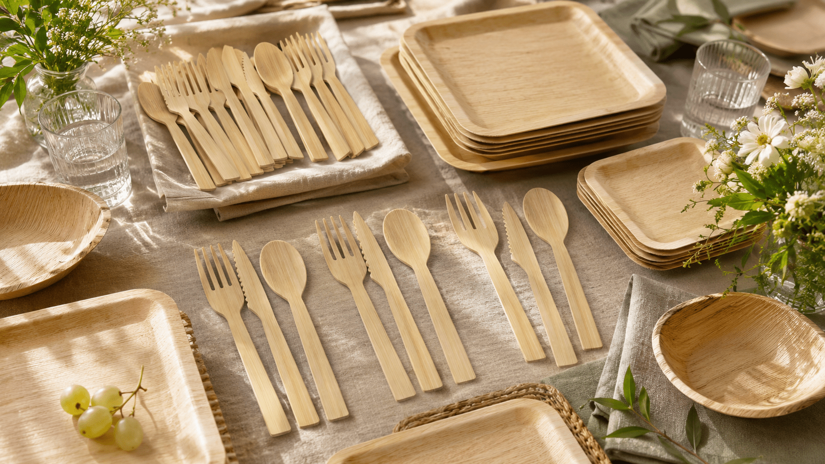 Bamboo Cutlery Set Guide: How Many Forks, Knives, and Spoons to Plan for Parties and Events - Leaf with life