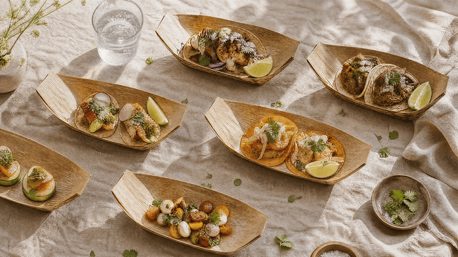 Bamboo Food Boats: Appetizer and Tasting Ideas for Parties - Leaf with life