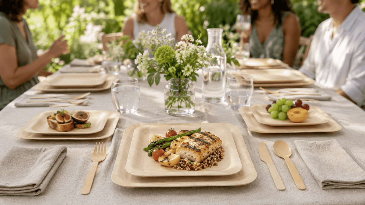 Bamboo Plates and Cutlery: What to Buy Together for a Complete Hosting Setup - Leaf with life