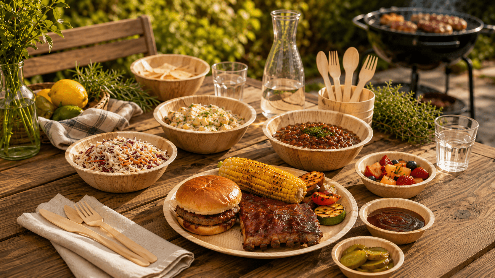 Father's Day BBQ Table Guide: Compostable Plates and Bowls for Backyard Hosting - Leaf with life