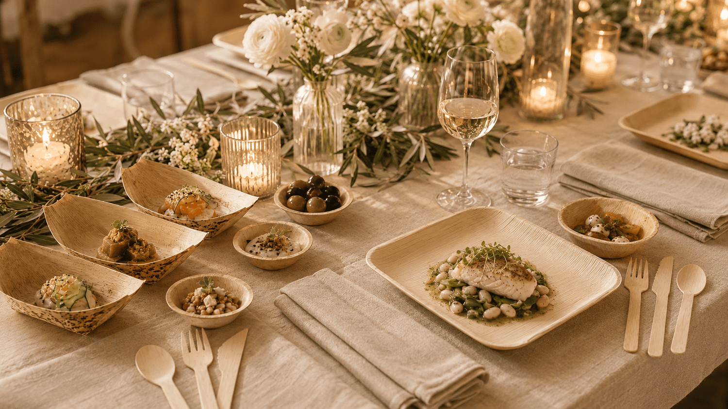 From Cocktail Hour to Dinner: A Compostable Wedding Table Timeline - Leaf with life