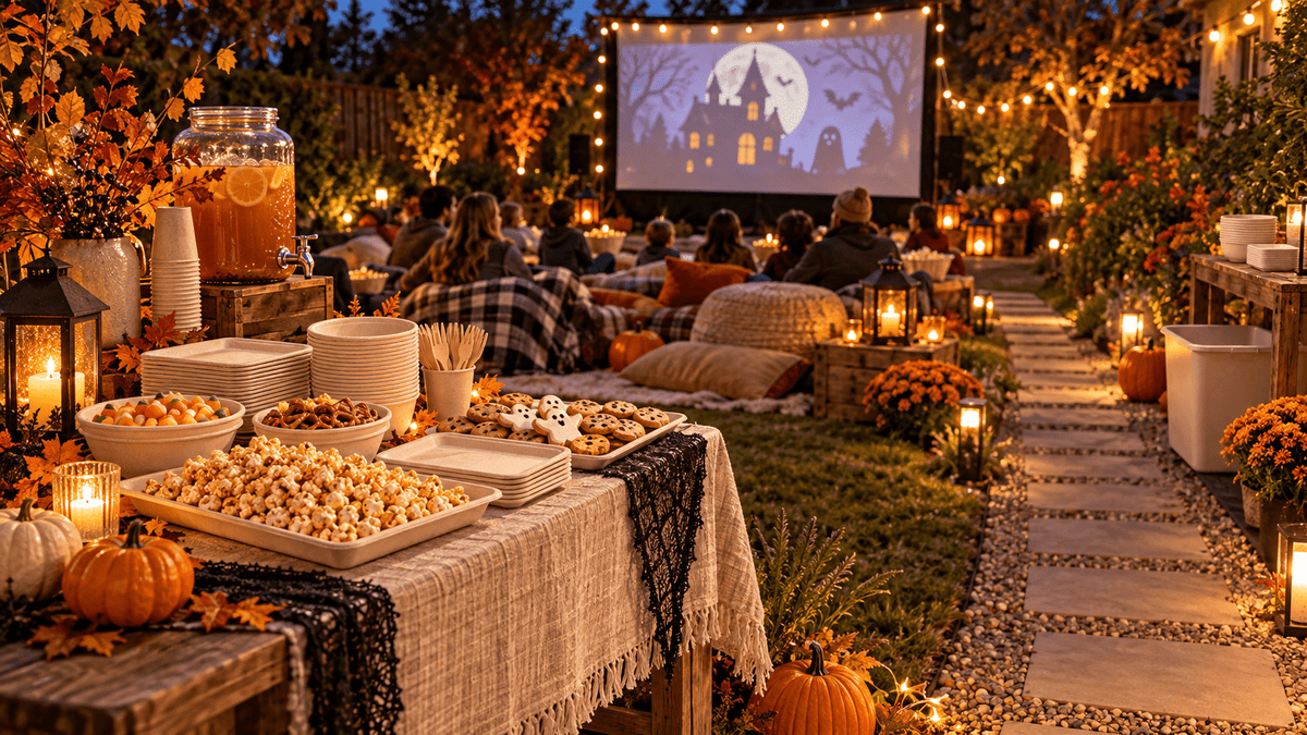 Outdoor Halloween Movie Night: Plan the Snack Table, Seating, and Cleanup - Leaf with life