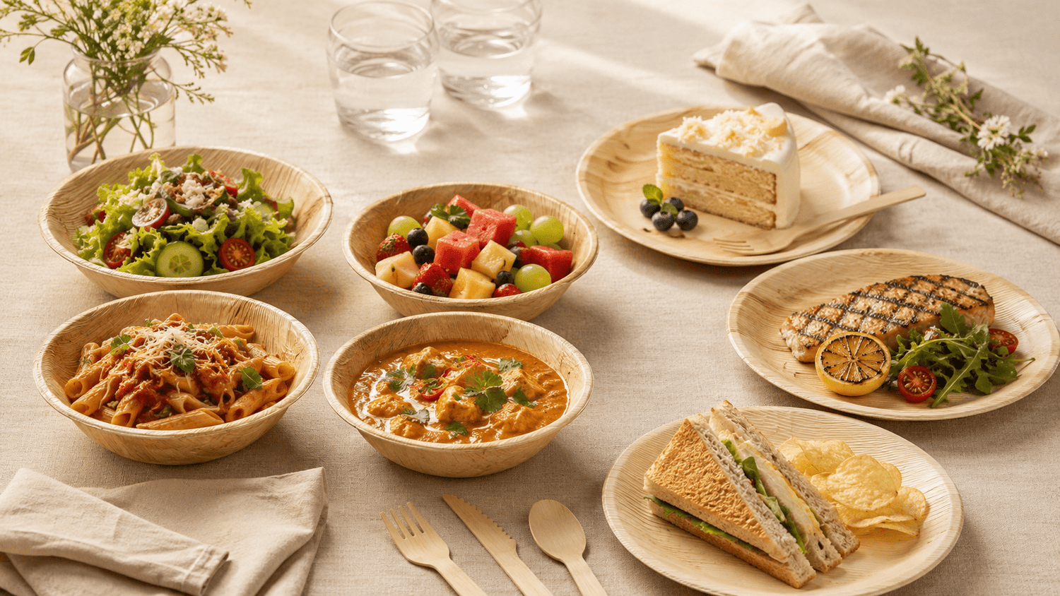 Palm Leaf Bowls vs Plates: What to Use for Salad, Pasta, Curry, Fruit, and Dessert - Leaf with life