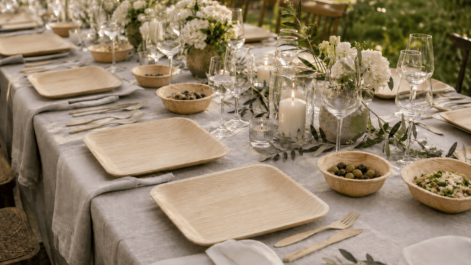 Palm Leaf Plates for Wedding: How to Choose Compostable Plates, Bowls, and Cutlery for a Natural Wedding Table - Leaf with life