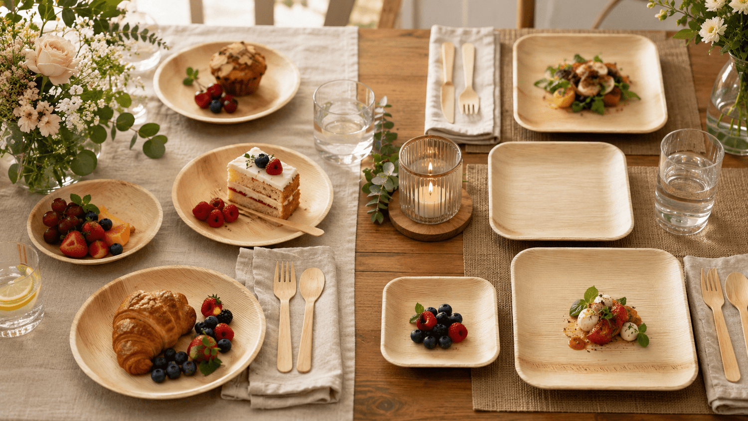 Round vs Square Palm Leaf Plates FAQ: How to Choose by Scene, Menu, and Table Mood - Leaf with life