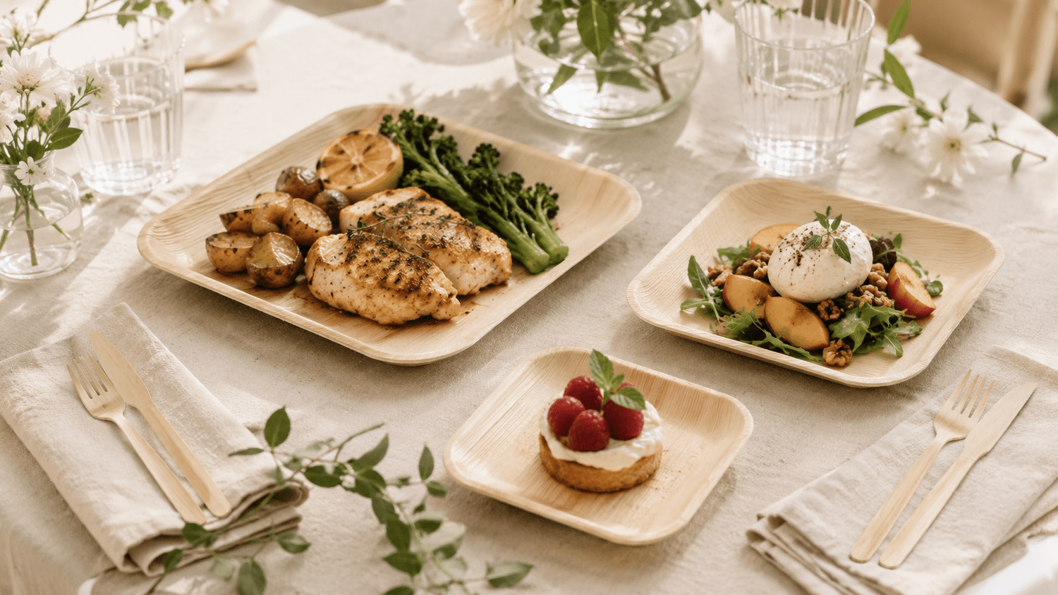 Square Palm Leaf Plate Sizes: How to Choose 6 Inch, 8 Inch, and 10 Inch Plates for Parties and Events - Leaf with life