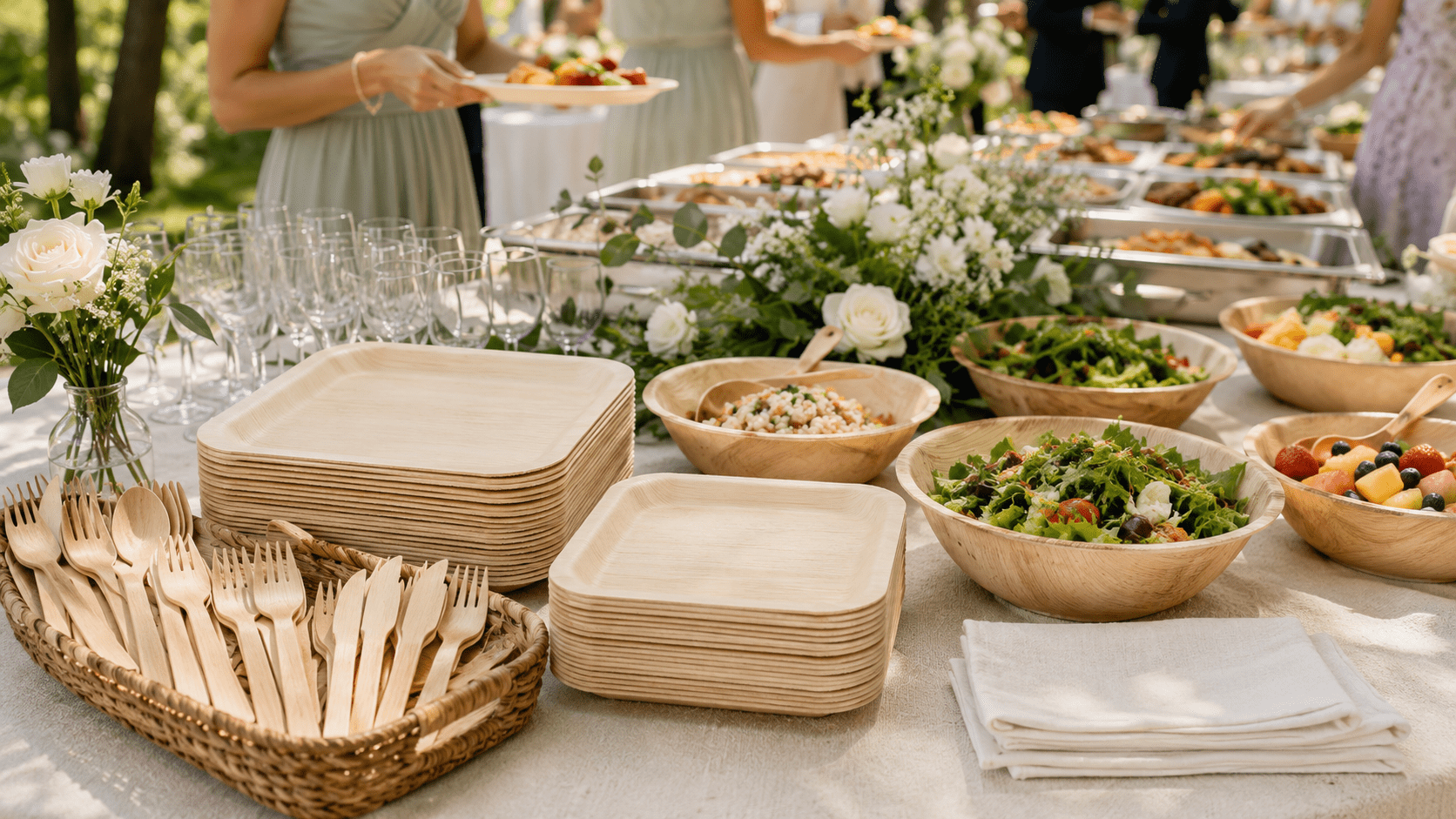 Wedding Buffet Tableware Guide: The Right Plate, Bowl, and Cutlery Mix for Self-Serve Service - Leaf with life