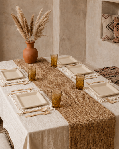 6 in / 10in Natural Sugarcane Square Plates - Appetizer &amp; Dinner Plates for Gatherings