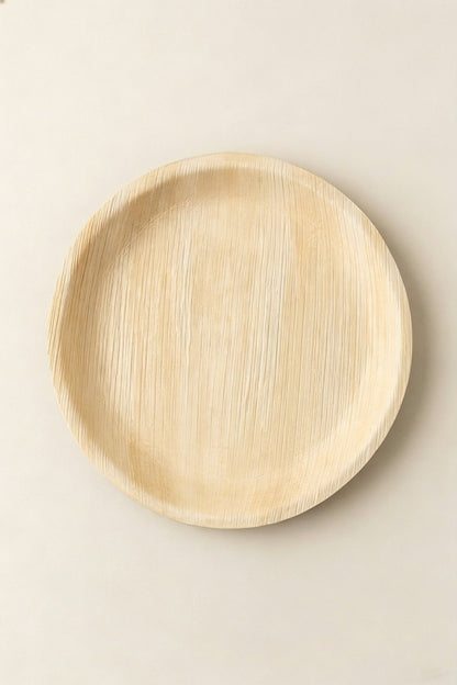 10" Round Palm Leaf Plates - Compostable Dinner Plates for Dining &amp; Events - Leaf with life
