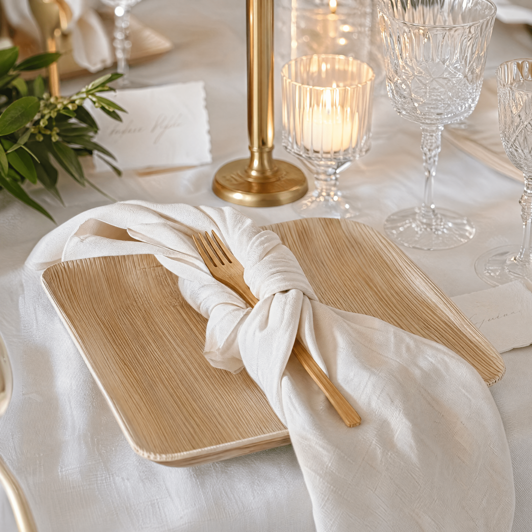 100% Pure Linen Dinner Napkins - Soft, Absorbent &amp; Eco - Friendly Cloth Napkins for Events &amp; Everyday Use - Leaf with life