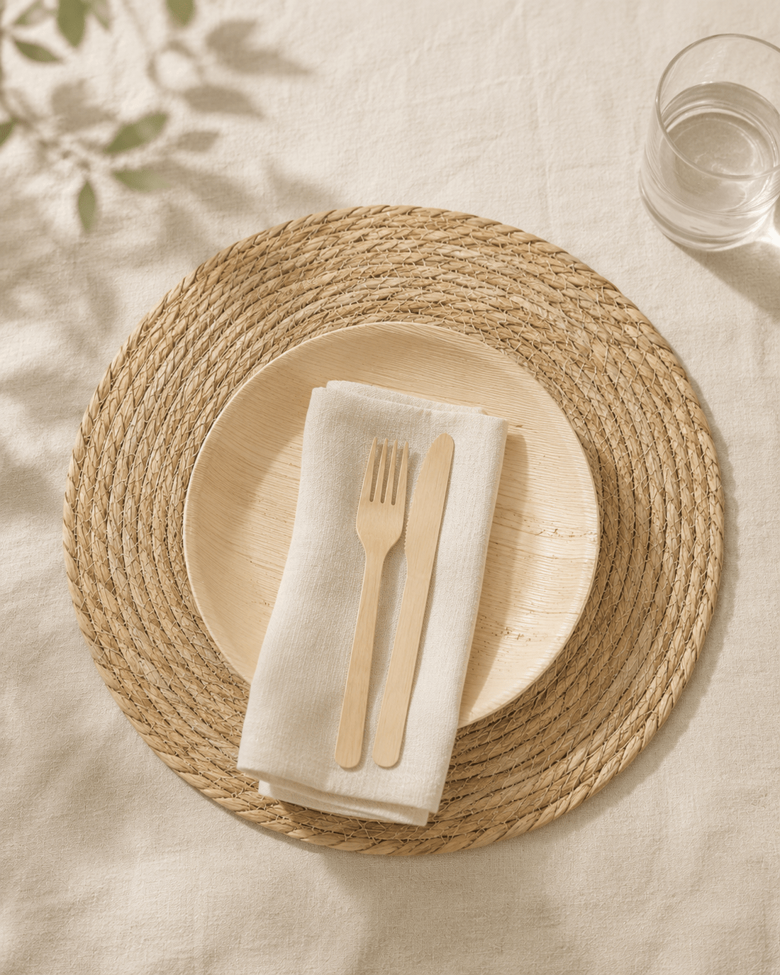12" Round Water Hyacinth Placemats - Handwoven Table Mats for Weddings &amp; Gatherings - Leaf with Life - Leaf with life