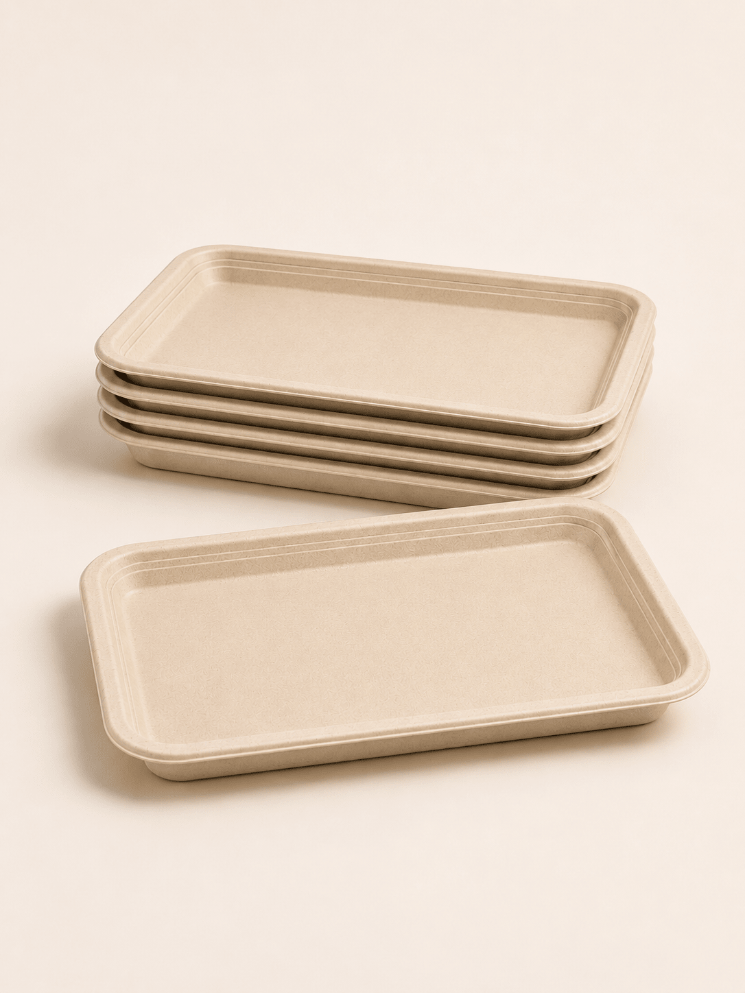 14 in Natural Sugarcane Serving Trays - Heavy-Duty Leak-Resistant Trays for BBQs &amp; Gatherings - Leaf with life