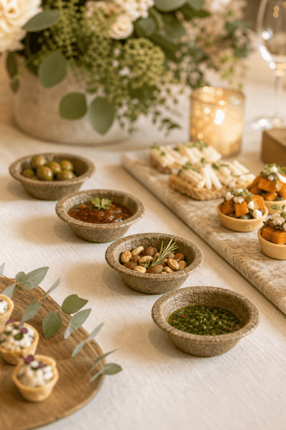 3" Sal Leaf Mini Bowls - Naturally Textured Tasting Bowls for Dips, Appetizers &amp; Gatherings - Leaf with life
