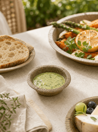 3" Sal Leaf Mini Bowls - Naturally Textured Tasting Bowls for Dips, Appetizers &amp; Gatherings - Leaf with life