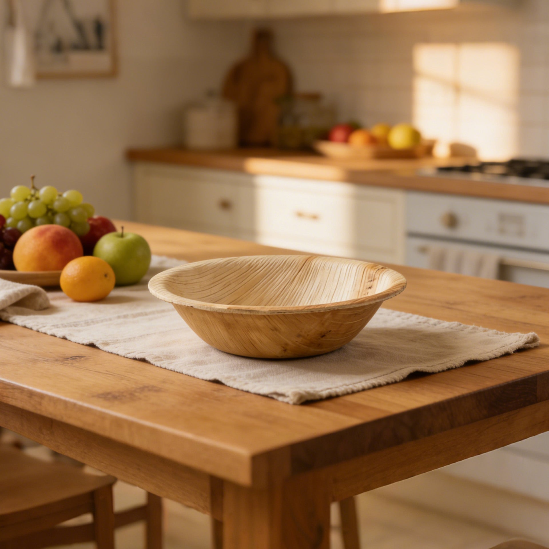 5"/ 6" Round Palm Leaf Bowls - Eco - Friendly Salad &amp; Soup Bowls for Parties &amp; Catering - Leaf with life