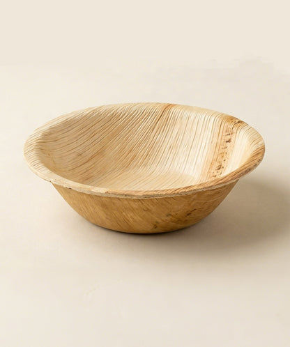 5"/ 6" Round Palm Leaf Bowls - Eco - Friendly Salad &amp; Soup Bowls for Parties &amp; Catering - Leaf with life