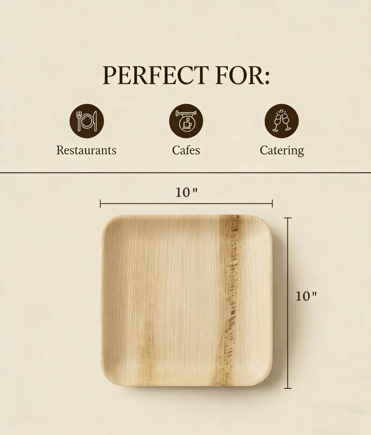 6 in / 10 in Square Palm Leaf Plates - Heavy - Duty Leak - Proof Dinnerware for Weddings &amp; Events - Leaf with life