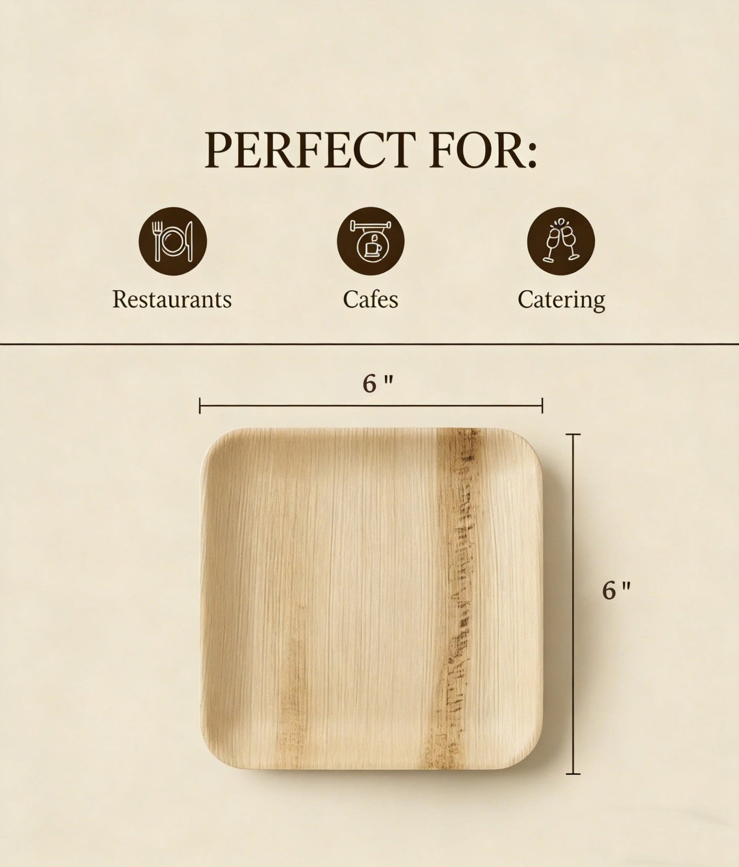 6 in / 10 in Square Palm Leaf Plates - Heavy - Duty Leak - Proof Dinnerware for Weddings &amp; Events - Leaf with life