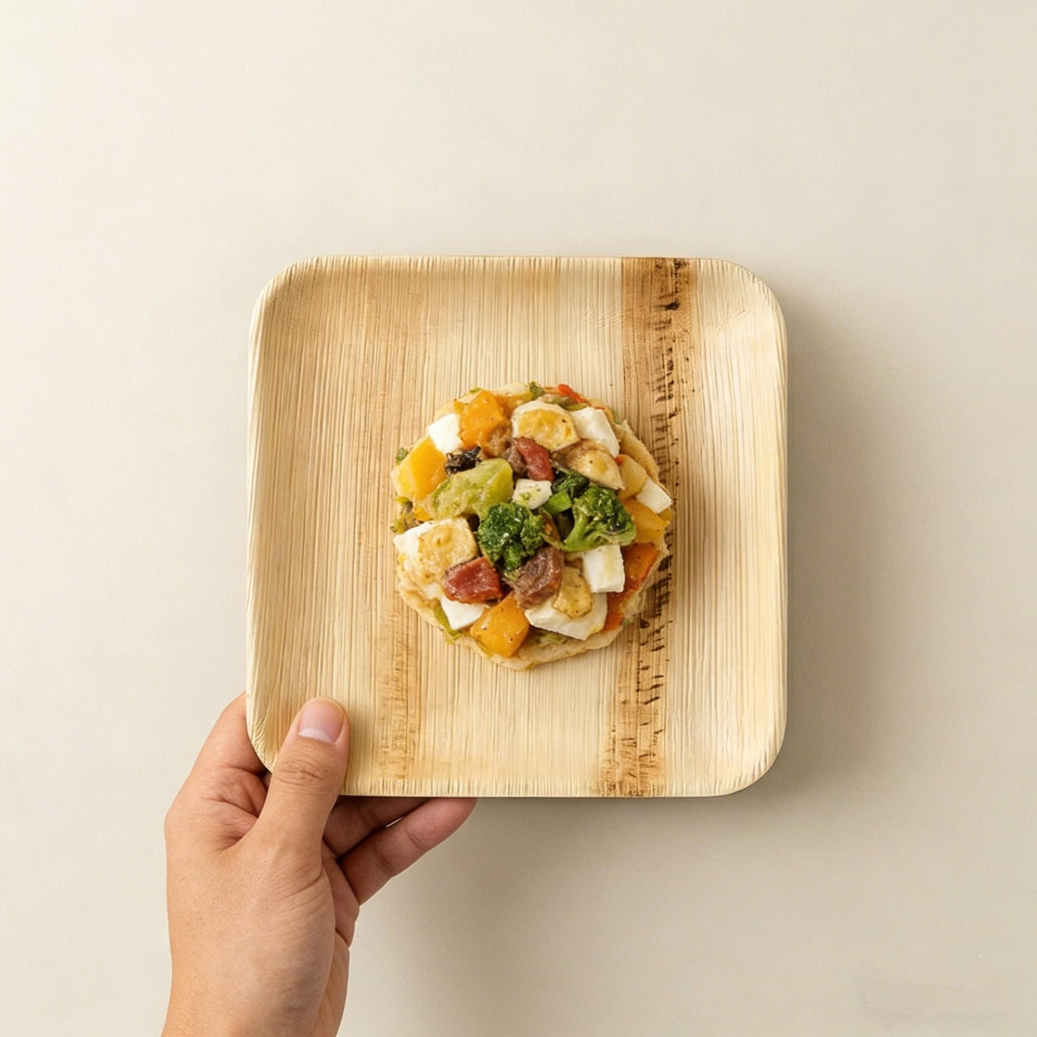 6 in / 10 in Square Palm Leaf Plates - Heavy - Duty Leak - Proof Dinnerware for Weddings &amp; Events - Leaf with life