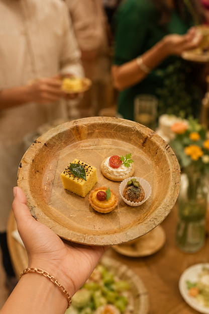 7.5" Sal Leaf Plates - Naturally Textured Leaf Plates for Appetizers, Desserts, Picnics &amp; Gatherings