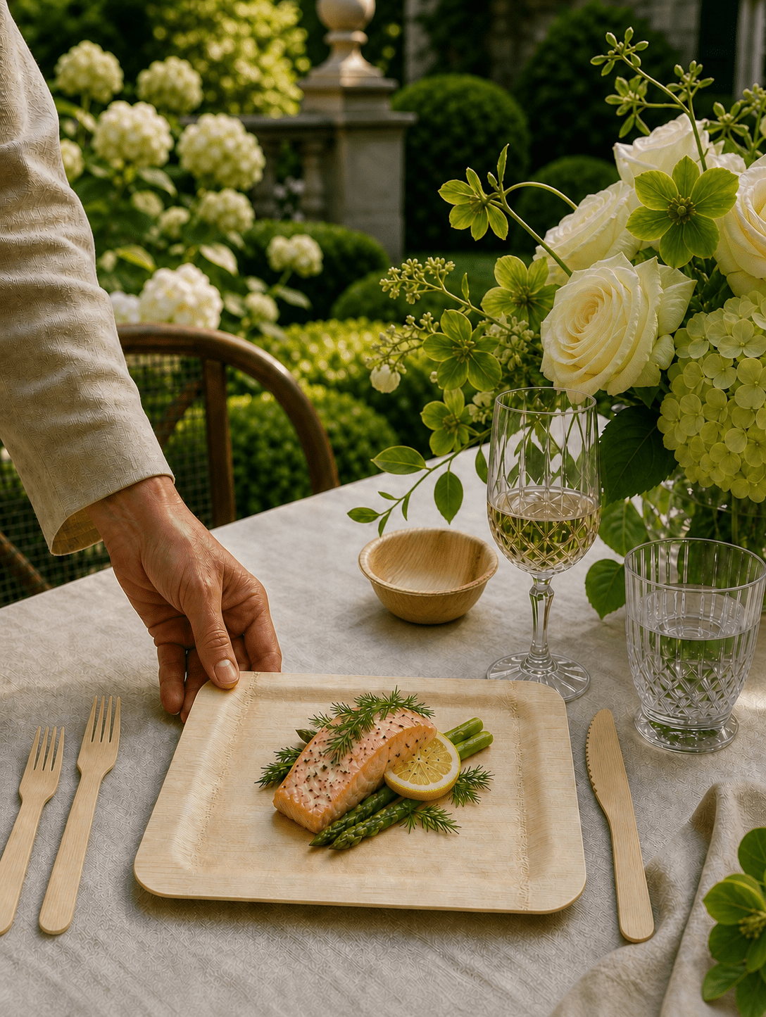 7 in / 10 in Square Bamboo Plates | Wabi-Sabi Elegance &amp; Fine-Grain Texture | 100% Natural &amp; Compostable - Leaf with life