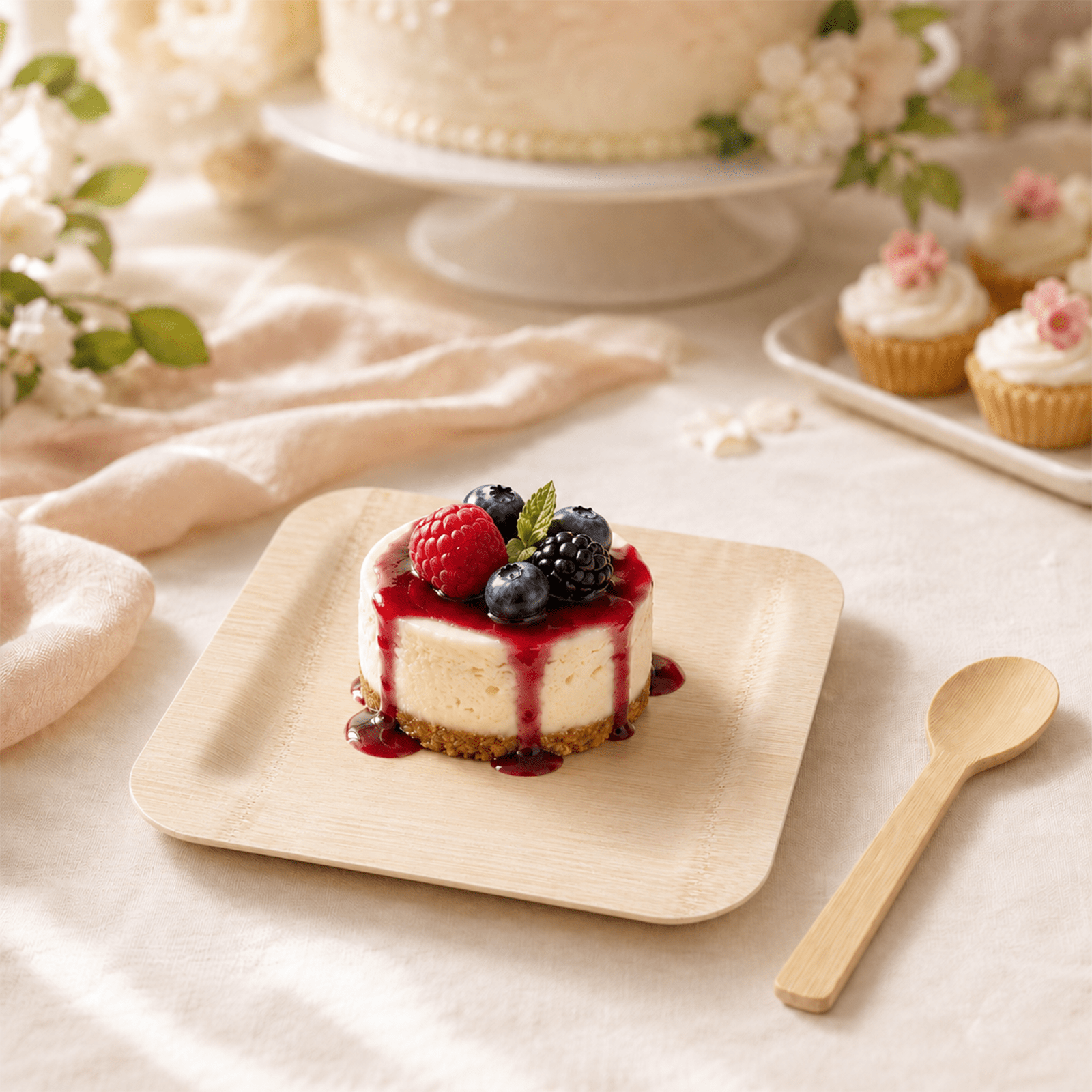 7 in / 10 in Square Bamboo Plates | Wabi-Sabi Elegance &amp; Fine-Grain Texture | 100% Natural &amp; Compostable - Leaf with life