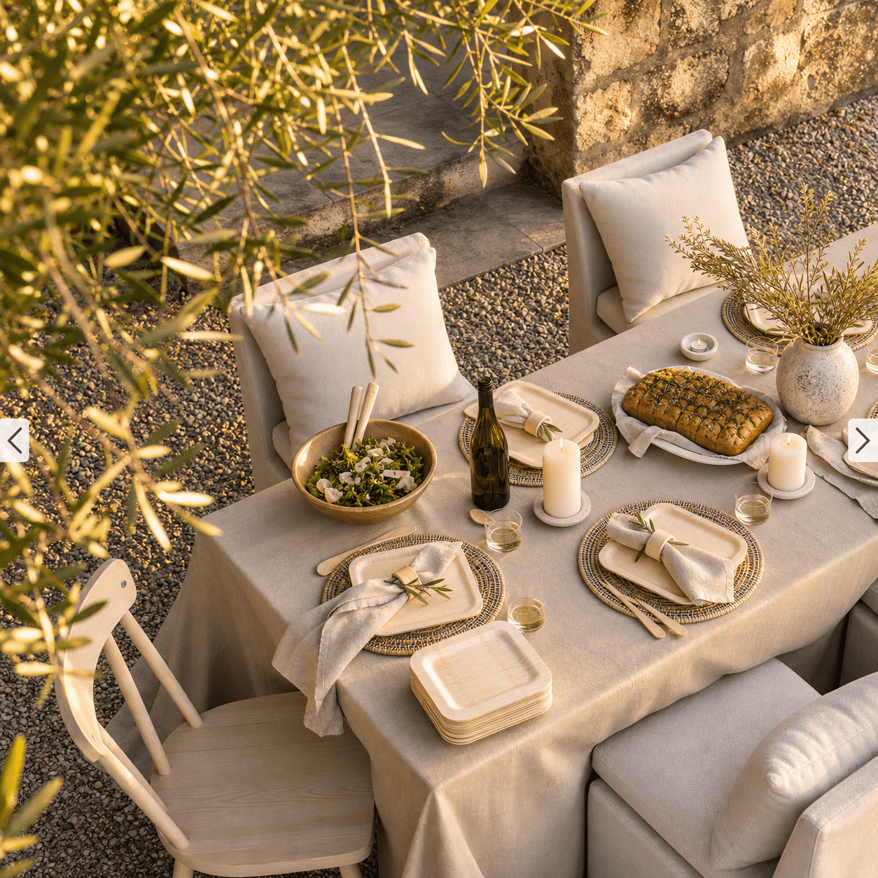 7 in / 10 in Square Bamboo Plates | Wabi-Sabi Elegance &amp; Fine-Grain Texture | 100% Natural &amp; Compostable - Leaf with life