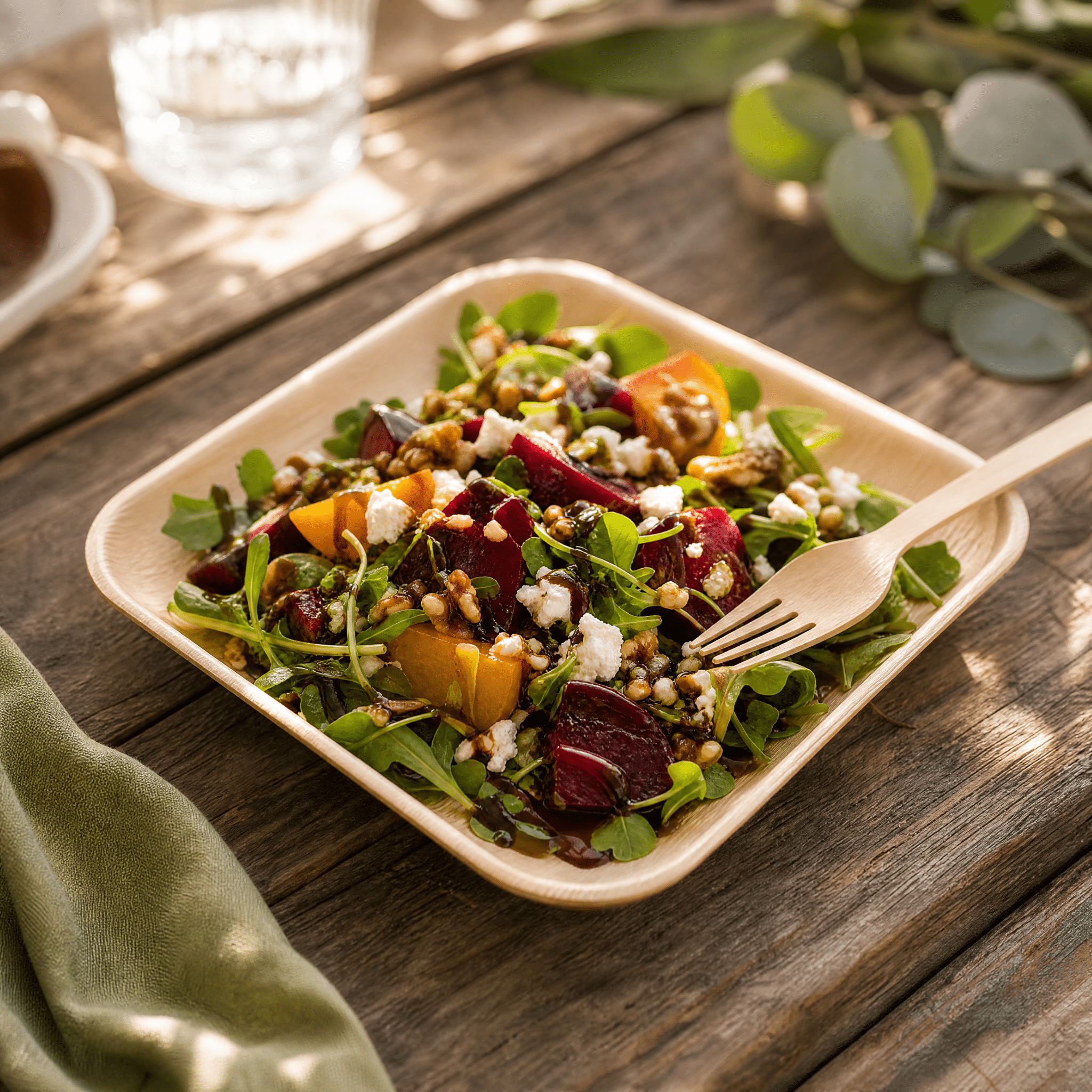 8 in Square Palm Leaf Plates - Heavy - Duty Sustainable Plates for Parties &amp; Events - Leaf with life