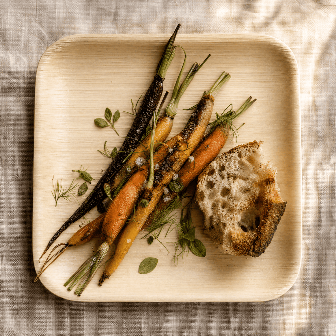 8 in Square Palm Leaf Plates - Heavy - Duty Sustainable Plates for Parties &amp; Events - Leaf with life