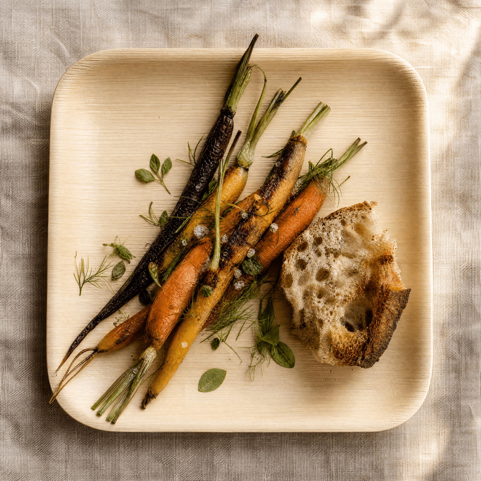8 in Square Palm Leaf Plates - Heavy - Duty Sustainable Plates for Parties &amp; Events - Leaf with life
