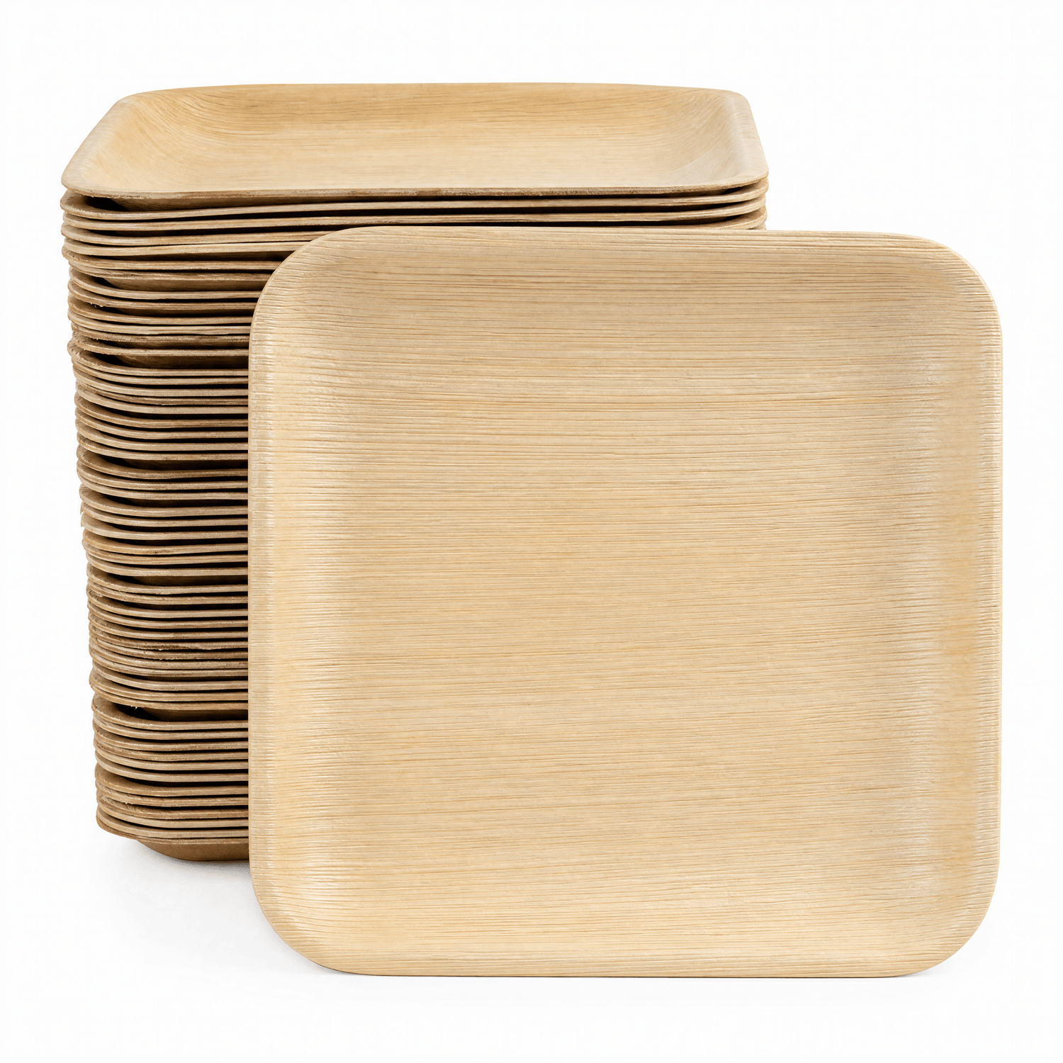 8 in Square Palm Leaf Plates - Heavy - Duty Sustainable Plates for Parties &amp; Events - Leaf with life