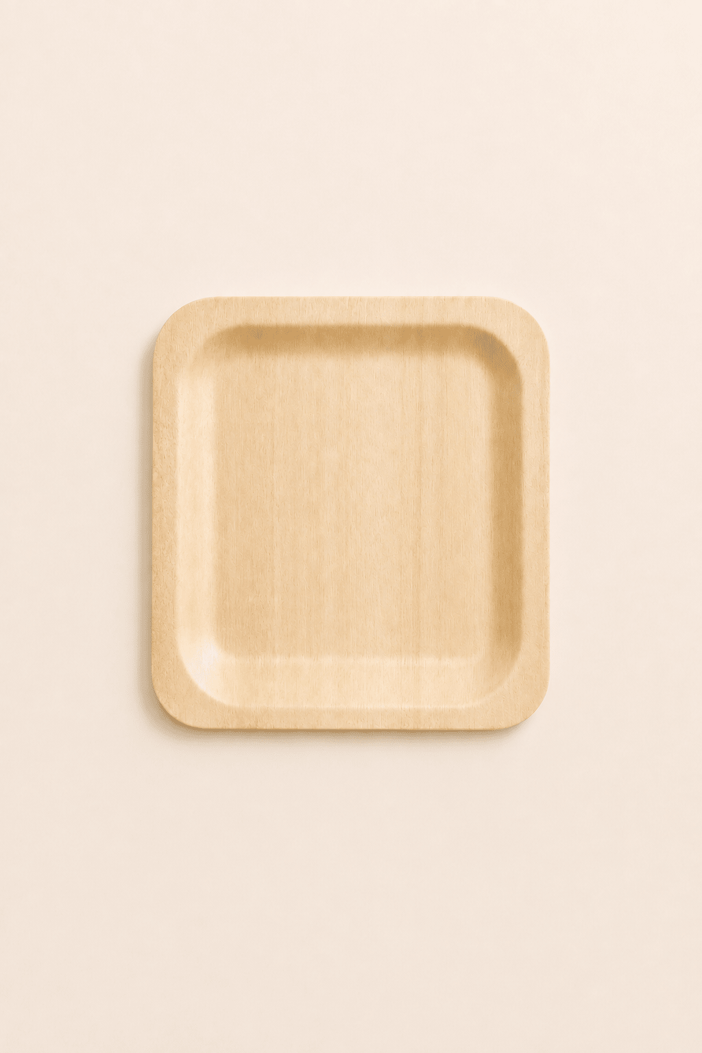8" Square Wooden Plates - Naturally Textured Appetizer Plates for Parties &amp; Gatherings - Leaf with life