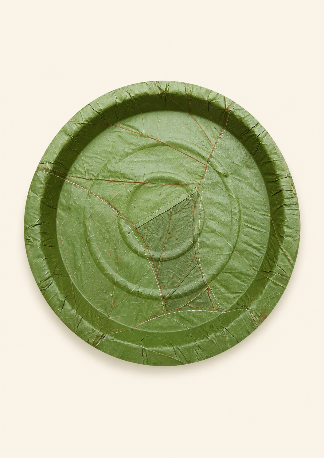 9" Sal Leaf Plates - Natural Round Plates for Meals, Salads, Picnics &amp; Catering - Leaf with life
