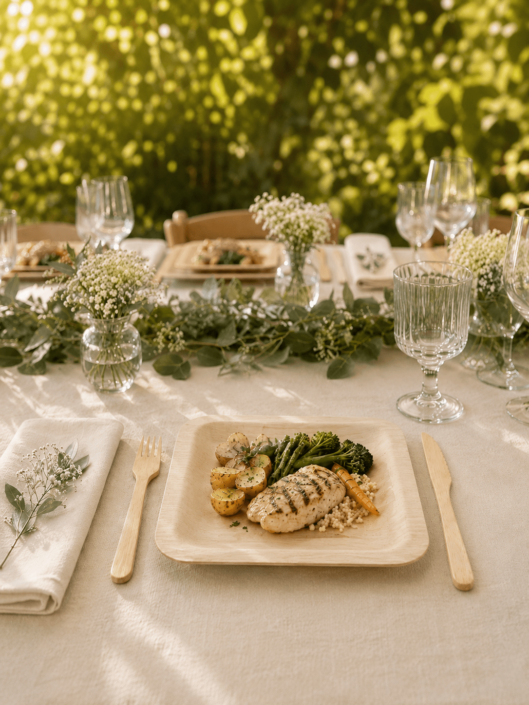 A Welcoming Table | Bamboo Wedding Dinner Set - Leaf with life