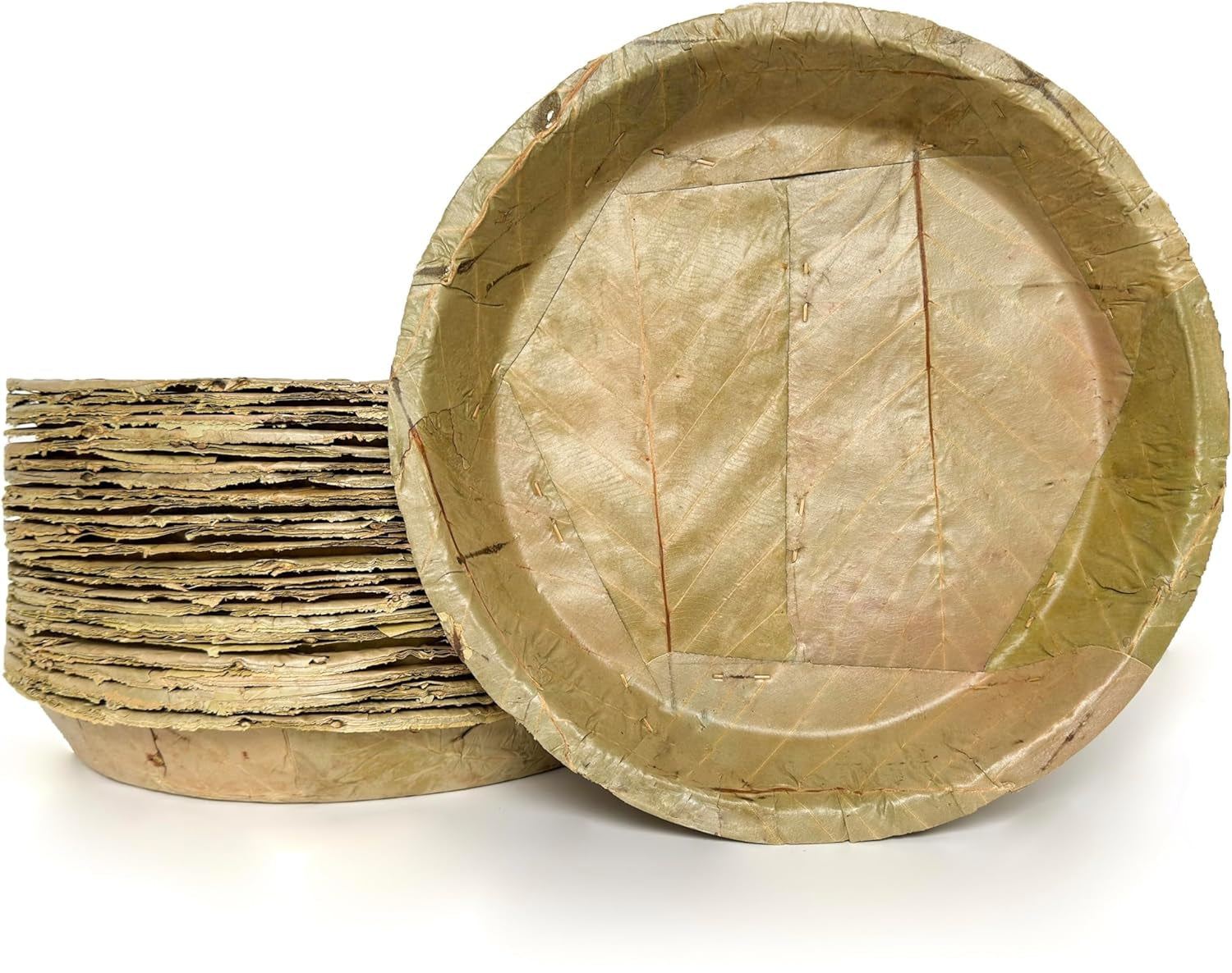 Single Use Sal Leaf Plates (11 Inch, 25/Pack) | Zero Waste, Biodegradable, Backyard Compostable | for Parties, Picnics, Bbq’S, Weddings, Outdoor Festivals, 11Inch Plates