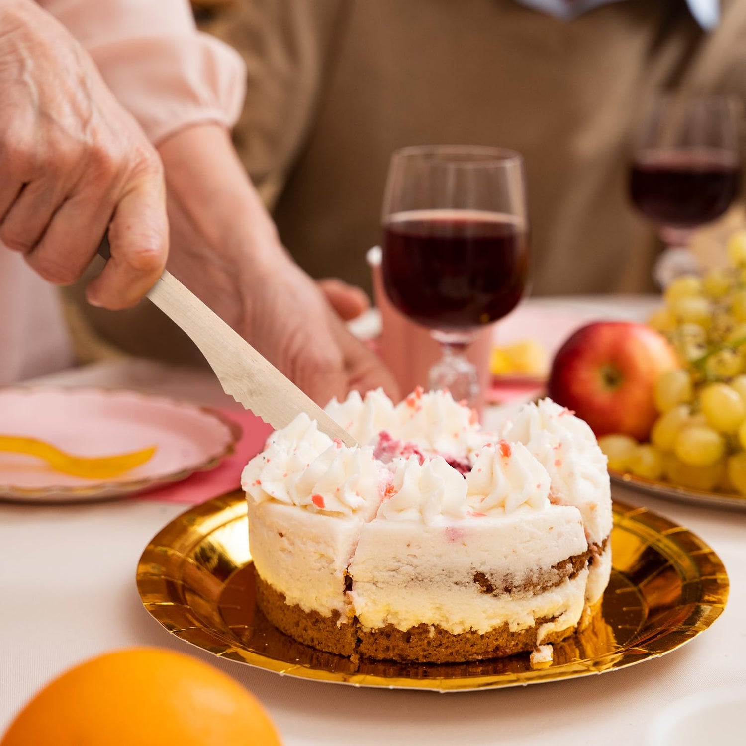 Compostable Splinter - Free Wooden Cutlery Set - Heavy - Duty Fork, Knife &amp; Spoon for Events - Leaf with life