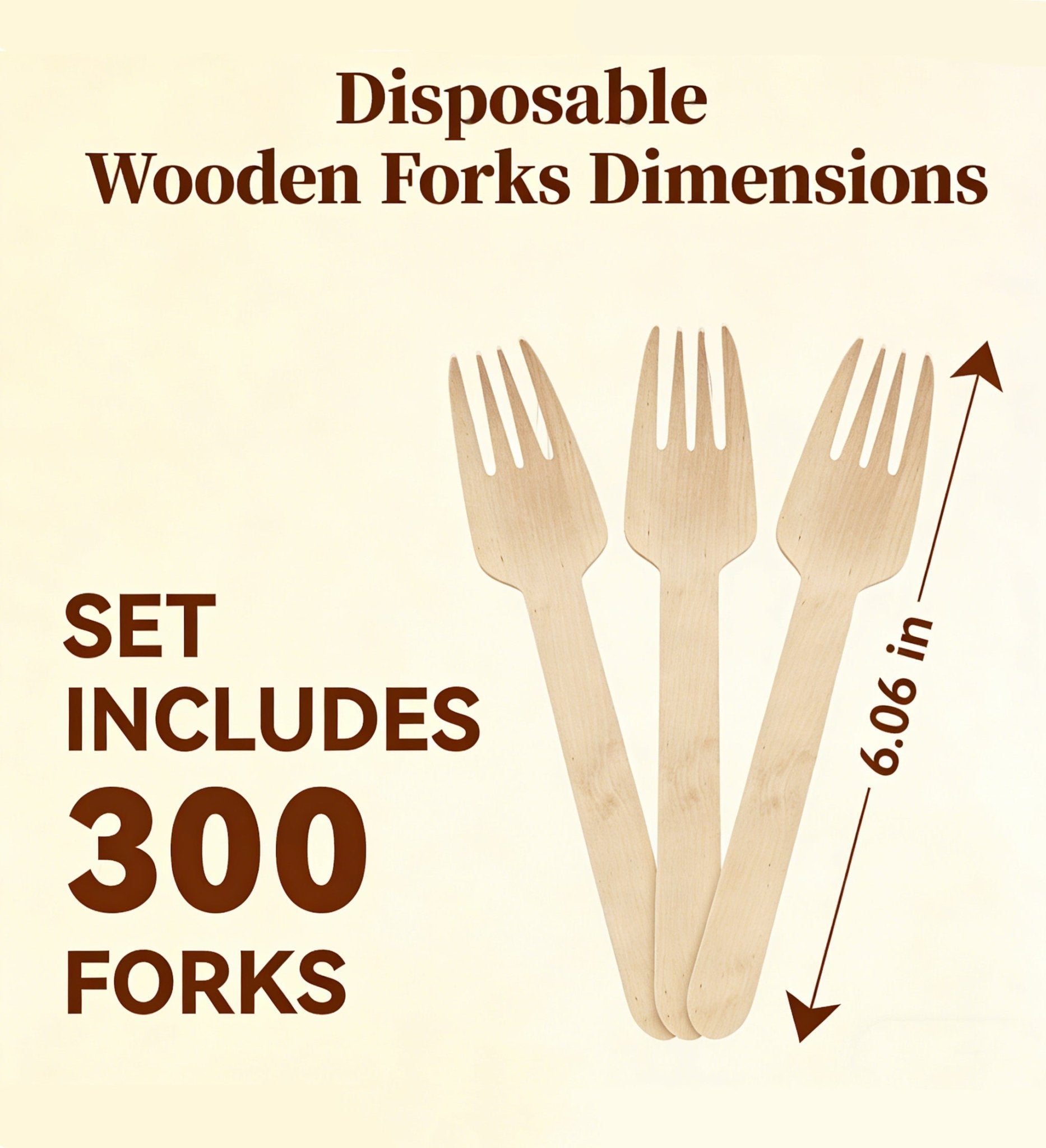 Compostable Splinter - Free Wooden Cutlery Set - Heavy - Duty Fork, Knife &amp; Spoon for Events - Leaf with life