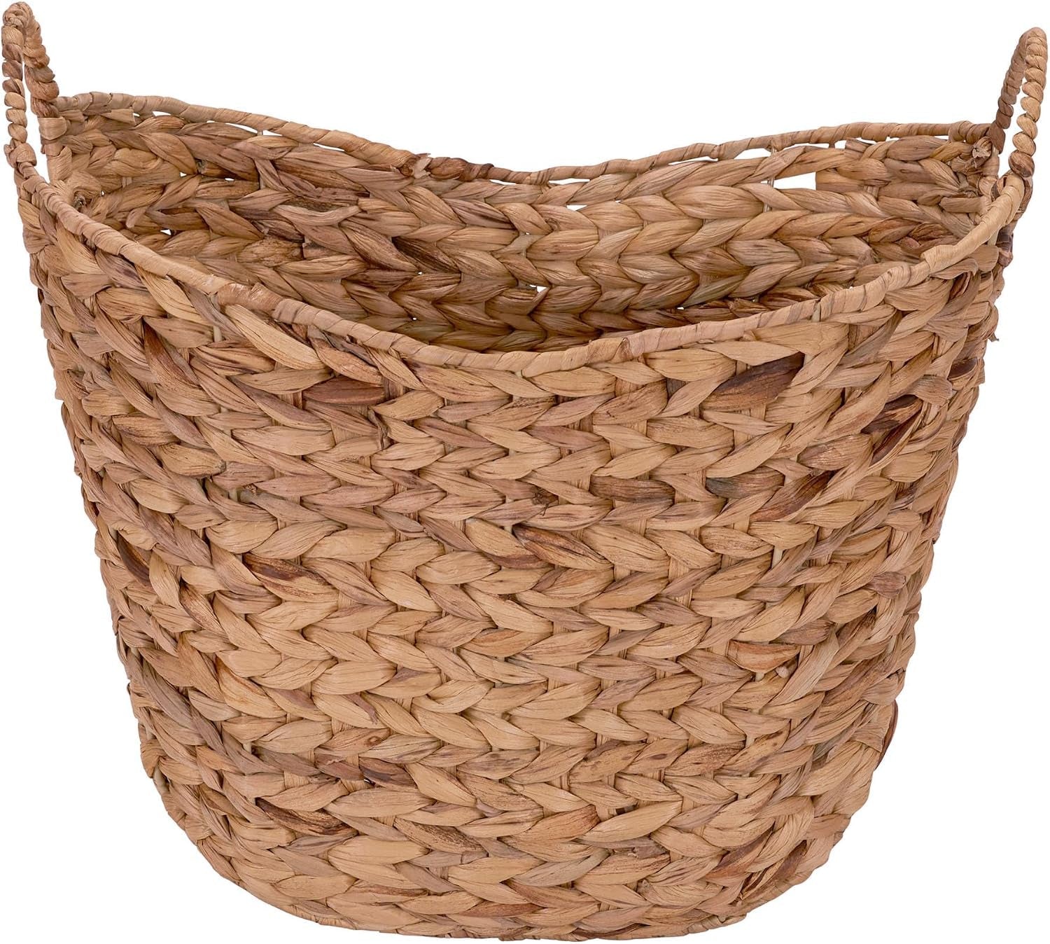 Large Water Hyacinth Wedding Comfort Basket - Woven Blanket Storage for Outdoor Ceremonies - Leaf with life