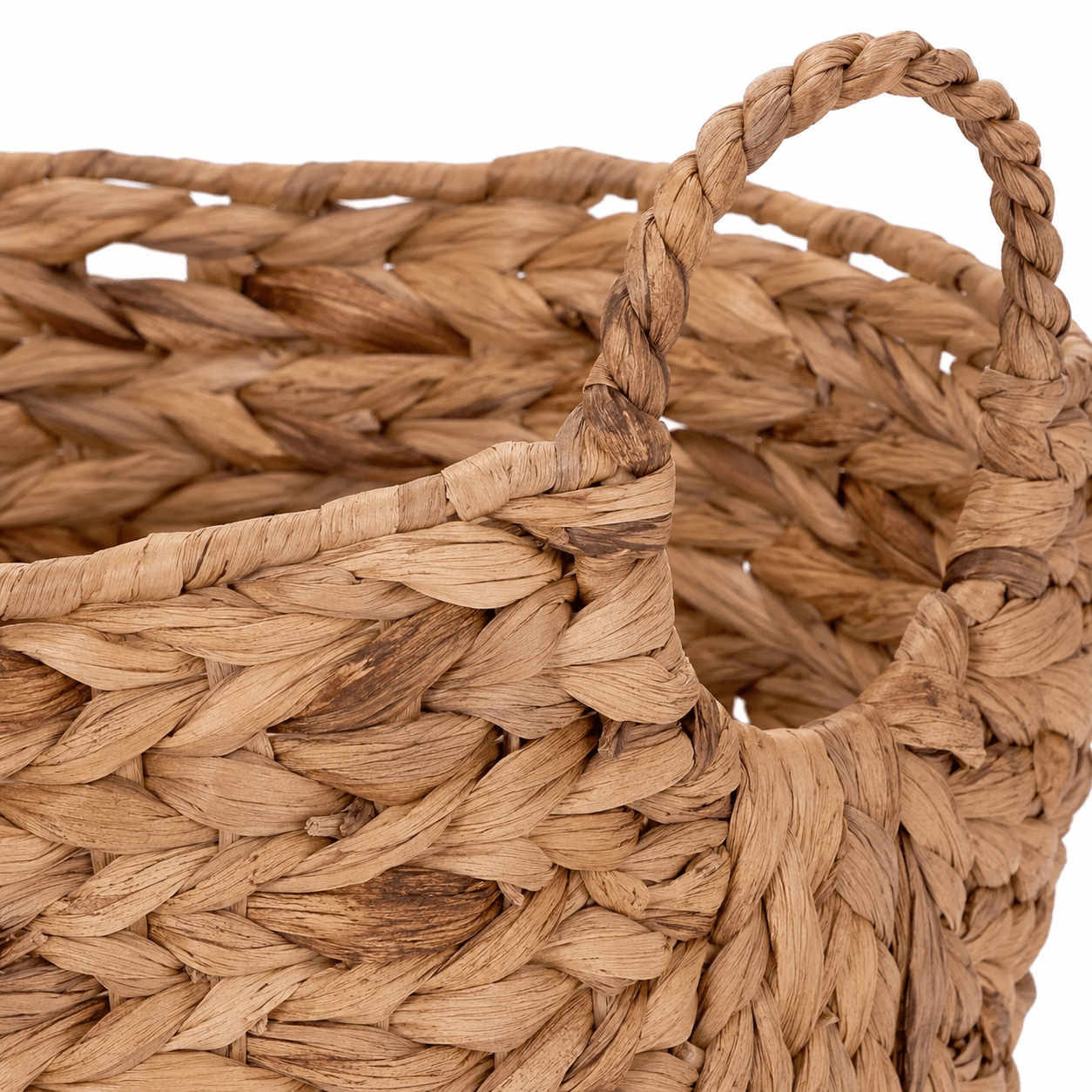 Large Water Hyacinth Wedding Comfort Basket - Woven Blanket Storage for Outdoor Ceremonies - Leaf with life