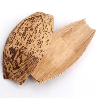 Premium Eco - Friendly Bamboo Food Boats - Disposable Catering Serving Trays for Parties &amp; Events - Leaf with life