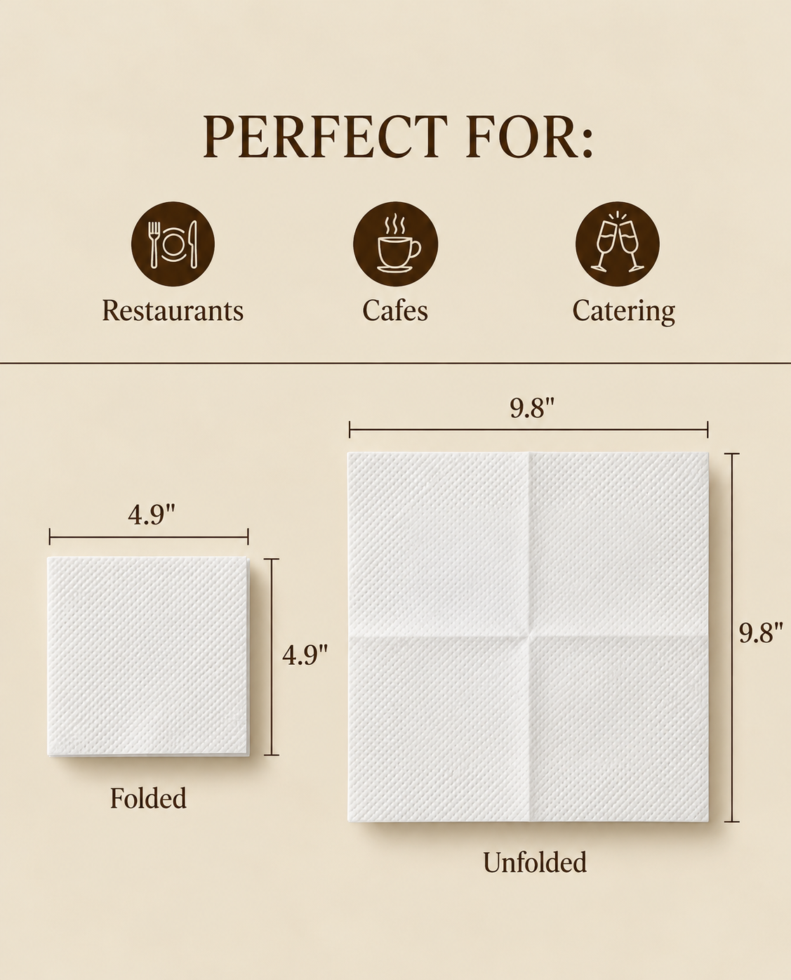 2-Ply White Paper Napkins - Soft &amp; Absorbent Disposable Napkins for Parties &amp; Gatherings